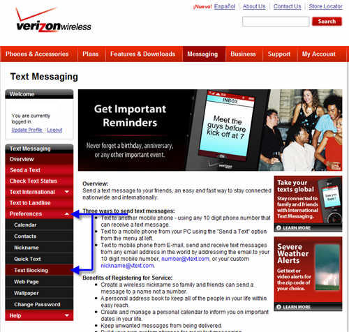 how to stop getting spam text messages verizon